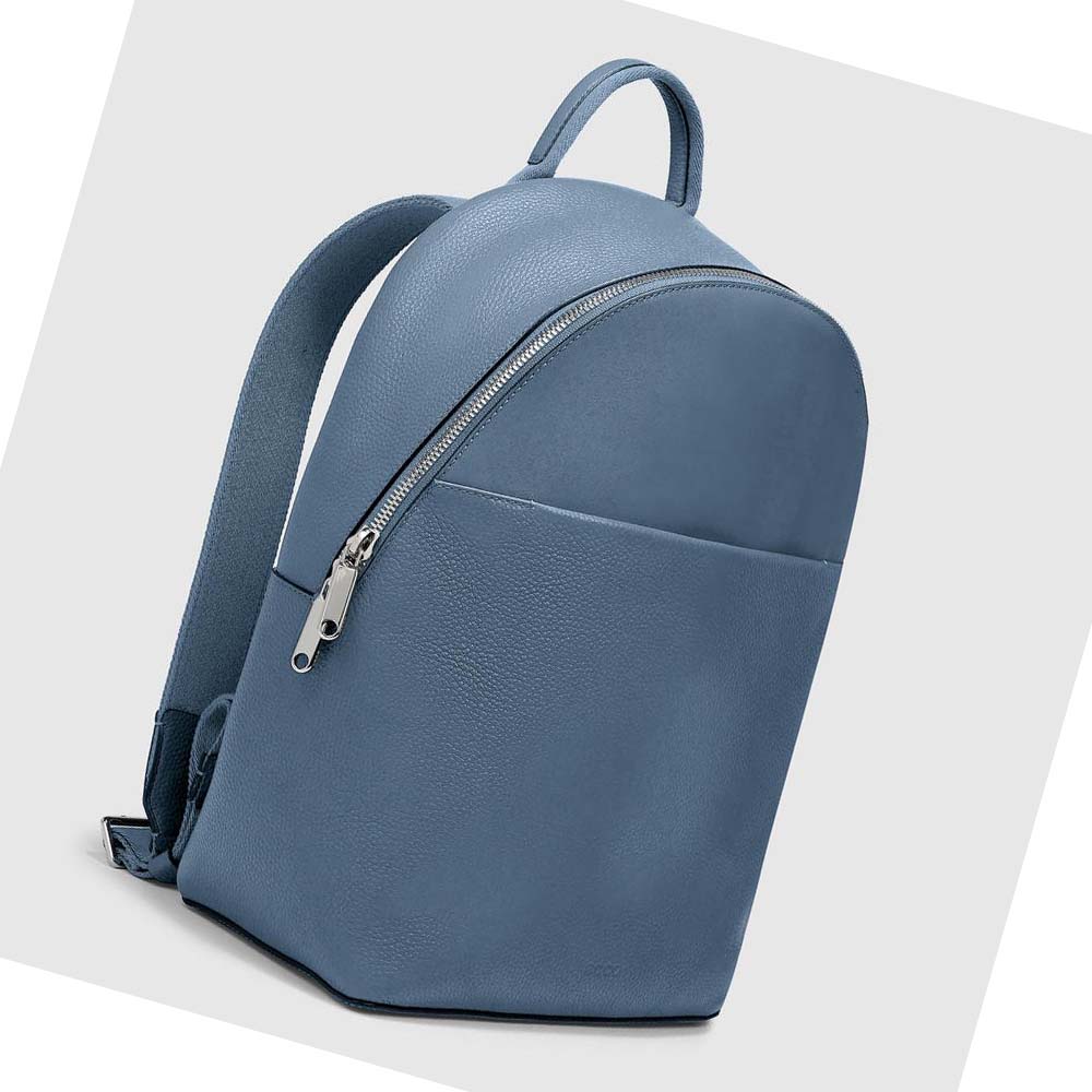 Men's Ecco Textureblock Full Backpacks Blue | Canada 683YXF